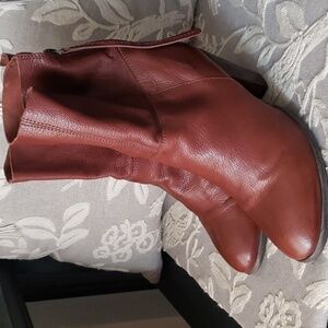 DIBA Womens Brown Leather Ankle Boots Western Boots